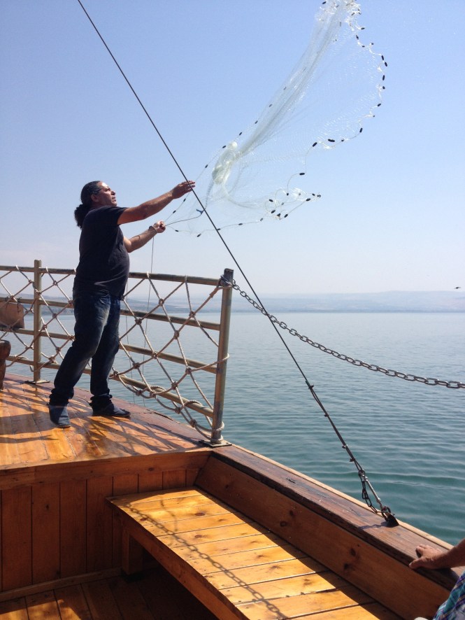 Fisherman on Sea of Galilee.