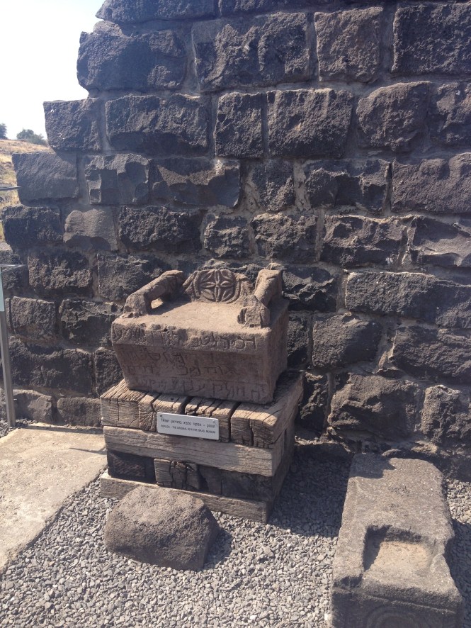 Seat of Moses (in ruins of synagogue in Chorazim).